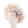 Kids Girls Sleep Cap Floral Print Hair Bonnet Satin Night Sleep Hat Turban Sleeping Hat Children Hair Care Bonnet Nightcap Caps