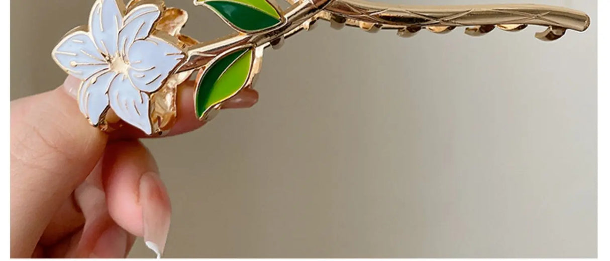 New Women Metal Hair Claw Elegant Gold Flowers Hair Clips Barrette Crab Headband Ponytail Clip Headwear hair accessories tiara