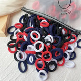 50/100Pcs Colorful Basic Nylon Ealstic Hair Ties for Girls Ponytail Hold Scrunchie Rubber Band Kid Fashion Hair Accessories