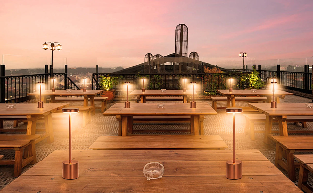 LED Table Lamp Touch Sensor Rechargeable Desktop Night Light Wireless Reading Lamp for Restaurant Hotel Bar Bedroom Decor Light