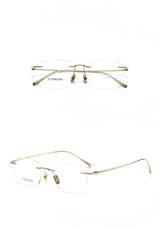 Fashionable and Simple Frameless Titanium Alloy Business Men's Glasses Personalized High-quality Women's Frames Suitable  Myopia