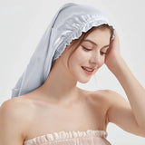 Natural Silk Long Turban Thick Hair Bonnet Night Cap Turban For Sleeping Curly Hair Silk Bonnet For Sleep Elastic Silk Hair Wrap
