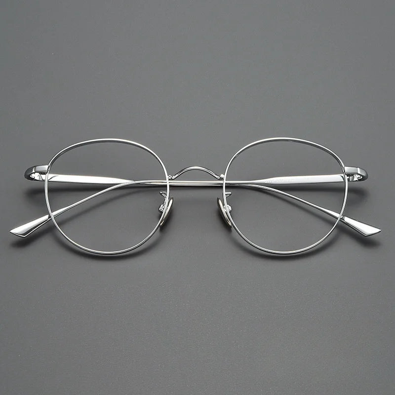 Titanium Glasses Frame Retro Round Wide-rimmed Men's Glasses Frame Anti-blue Light Optical Prescription Women Glasses Frame 835