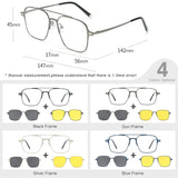 Titanium 3 In 1 New Trend Magnet Glasses Frame With Clip On Glasses Polarized Sunglasses For Men Women Optical Computer glasses