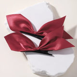 2pcs Black White Ribbon Hair Bows Clips Vintage Bowknot Side Hairpin Cute Girls Barrettes Headdress Hair Accessories for Women