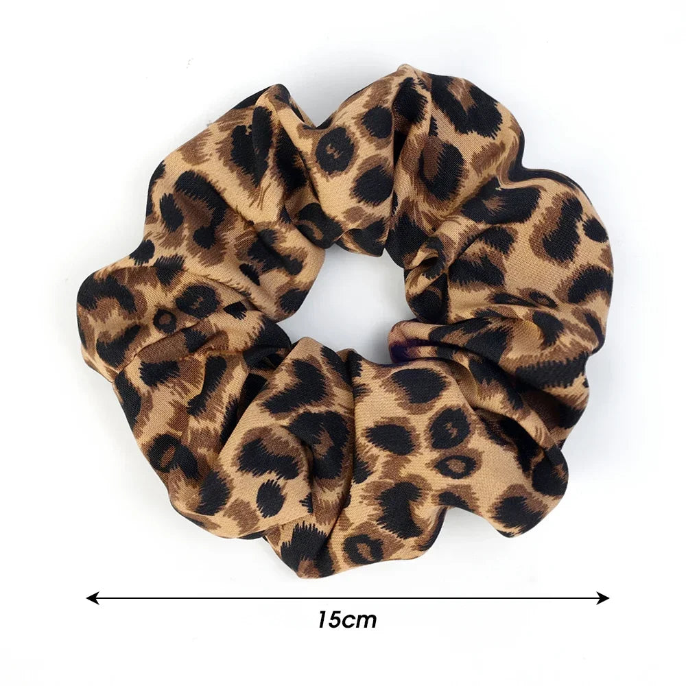 High Elastic Leopard Elastic Hair Bands Simple Vintage Hair Rope Ties Scrunchie Large Headwear Girls Women Hair Accessories