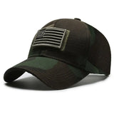 American Flag Camouflage Sticker Embroidered Baseball Cap Net Hat Men's Outdoor Velcro Cap