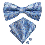 Dropshipping Solid Silk Mens Bow Tie Hanky Cufflinks Set Pre-tied Butterfly Knot Bowtie Wholesale for Male Wedding Business