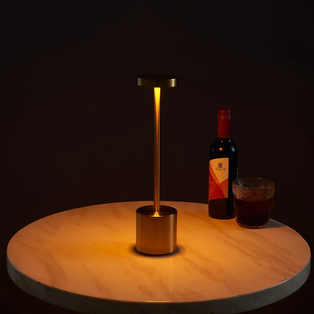 1PC Metal Classic Table Lamp USB Rechargeable Night Light Stepless Dimming Touch 3 Level Bedside Lamp Hotel Bar Decoration