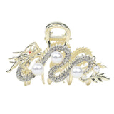 Blue Dragon Hairpin With Pearl Hair Claw Women Simple Hair Claw Hairpin Shark Clip Fashion Temperament Simple Hair Accessories