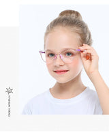 Blue Light Blocking Glasses for Kids Computer Glasses TR90 Frame Clear Lens Girl Boy Video Gaming Children Safety Eyewear