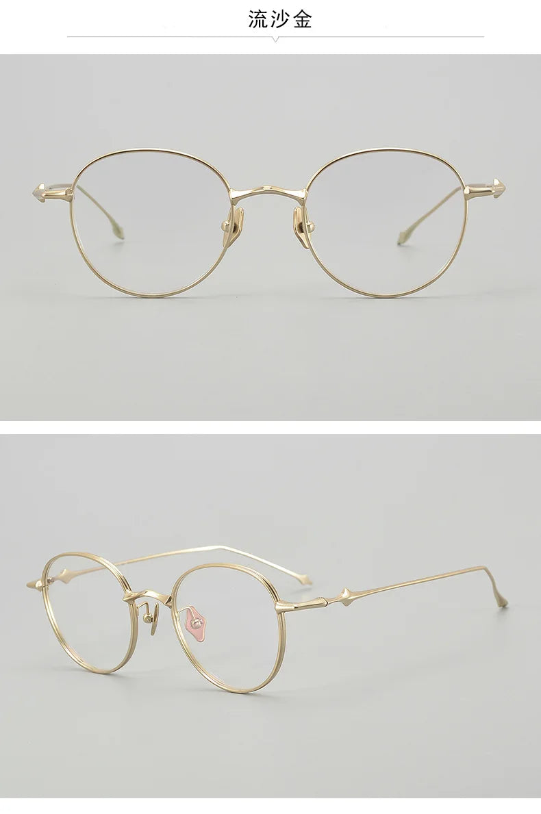 Korea Fashion Style Titanium Glasses Frames Luxury Designer Round ABA Eyeglasses Women Men Prescription Reading Eyewear