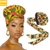 2020 New No. plus-Sized African Printing round Cap Double-Layer Satin Lining Wide Edge Nightcap Chemotherapy Hat