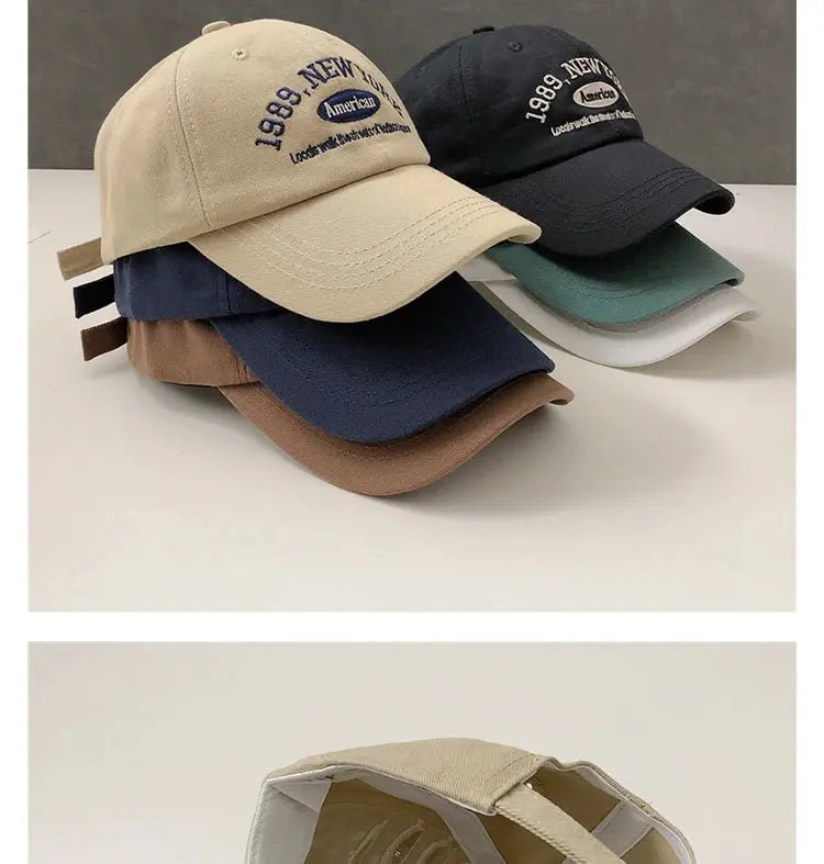 Spring Korean Retro Baseball Hat Women, Autumn and Winter, Wild Ins, Street Letter Embroidery Cap, Summer Couple Men