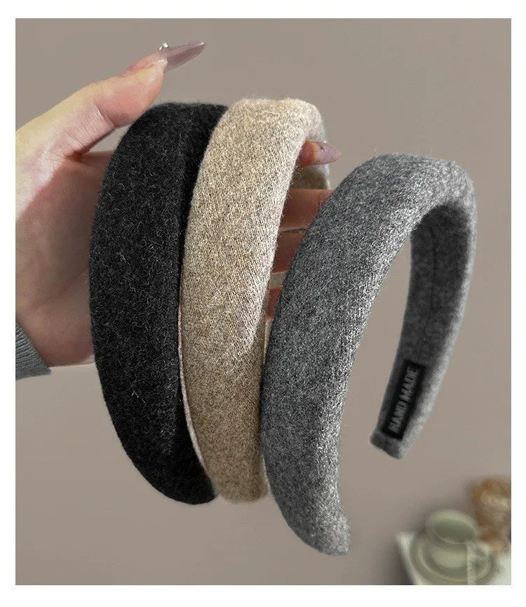 Wool Knitting Headband Hairbands Women Girls Sponge Padded Simple Hair Hoop Band Bezel Hair Accessories Autumn Winter Fashion