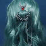 New Exquisite Fashion Retro Viking Witch Cane Crescent Hair Clip Metal Hair Accessories Women'S Jewelry Accessories Wholesale