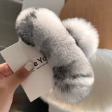 Muweordy New Oversized Faux Fur Big Crab Hair Clip for Girls Rabbit Hair Claw Clips Cute Plush Ponytail Women's Hair Barrettes