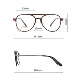 3 In 1 Pure Titanium Women Double Beam Glasses Frame With Polarized Clip On Sunglasses And Night Vision Men Half Rim Eyewear