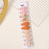 10Pcs/set 2.2'' Printed Embroidery Waterdrop Shape Hair Clips For Cute Girls BB Hairpin Barrettes Headwear Kids Hair Accessories