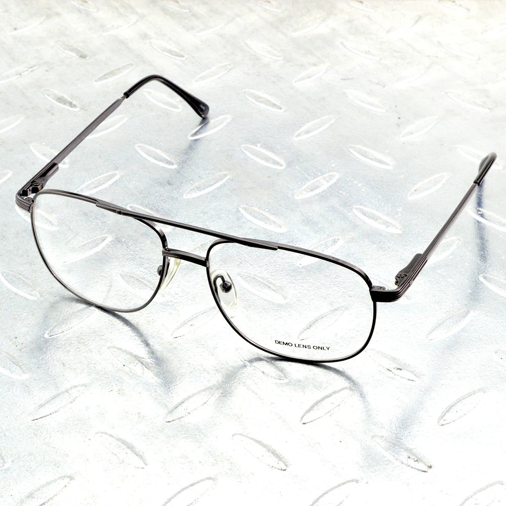 Titanium Alloy Double Bridge Grey Pilot Men Optical Glasses Frame Eyeglasses Eyeframe Eyewear