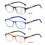 Blue Ray Blocking Anti-Blue Light Reading Glasses Multifocal Progressive Near Far Square Eyeglasses Ultralight PC