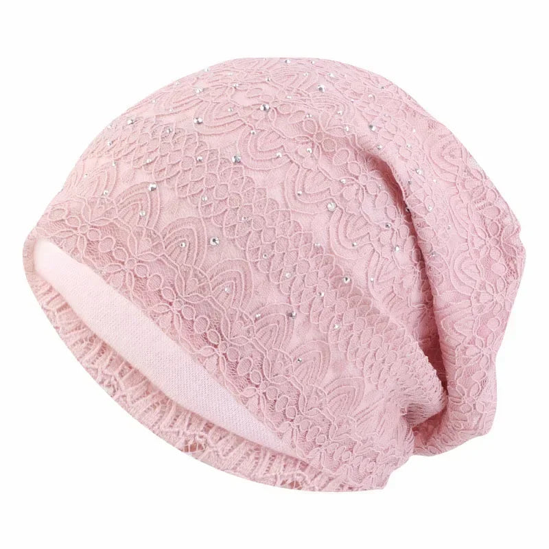 Women Men Sleeping Hat Baggy Beanie Satin Lined Night Unisex Sleep Cap Hair Care Bonnet Hair Loss Nightcap Pullover Hat Headwear