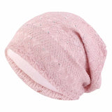 Women Men Sleeping Hat Baggy Beanie Satin Lined Night Unisex Sleep Cap Hair Care Bonnet Hair Loss Nightcap Pullover Hat Headwear