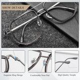 Vintage Titanium Eyeglasses Frame Men Square Myopia Prescription Glasses Women Retro Optical Luxury Brand Glasses Frame Eyewear