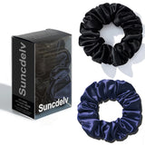 2PCS 3.5CM Mulberry Silk Scrunchies Women Grils Hair Ties for Hair Sleep No Damage Hairband Curly Hair Elastics Ponytail Holder