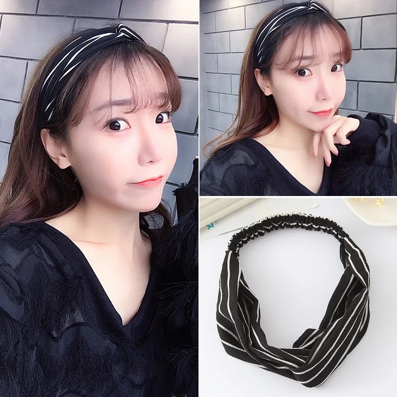Cross elastic headband chiffon silk headband ladies headband hair accessory sports face wash