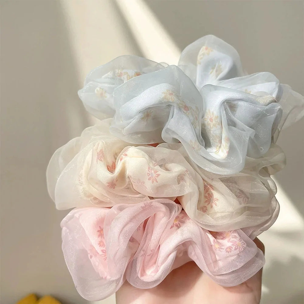 Big Elegant Silk Elastics Hair Band Girls Color Scrunchies Hair Ties Ladies Ponytail Hold Hair Accessories Hair bows girl 2025