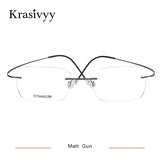 Krasivyy Pure Titanium Rimless Glasses Frame Men Prescription Eyeglasses Germany Women Myopia Optical Frame Screwless Eyewear