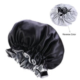 Satin Bonnet  Sleeping Cap Double Color Ding Big Lace Nightcap Extra Large Round Cap Hair Care Hair Shower Caps
