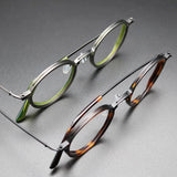 Vintage Pure Titanium Eyeglasses Frame Men Round Ultra Light Glasses Frame Women Retro Luxury Brand Designer Eyewear