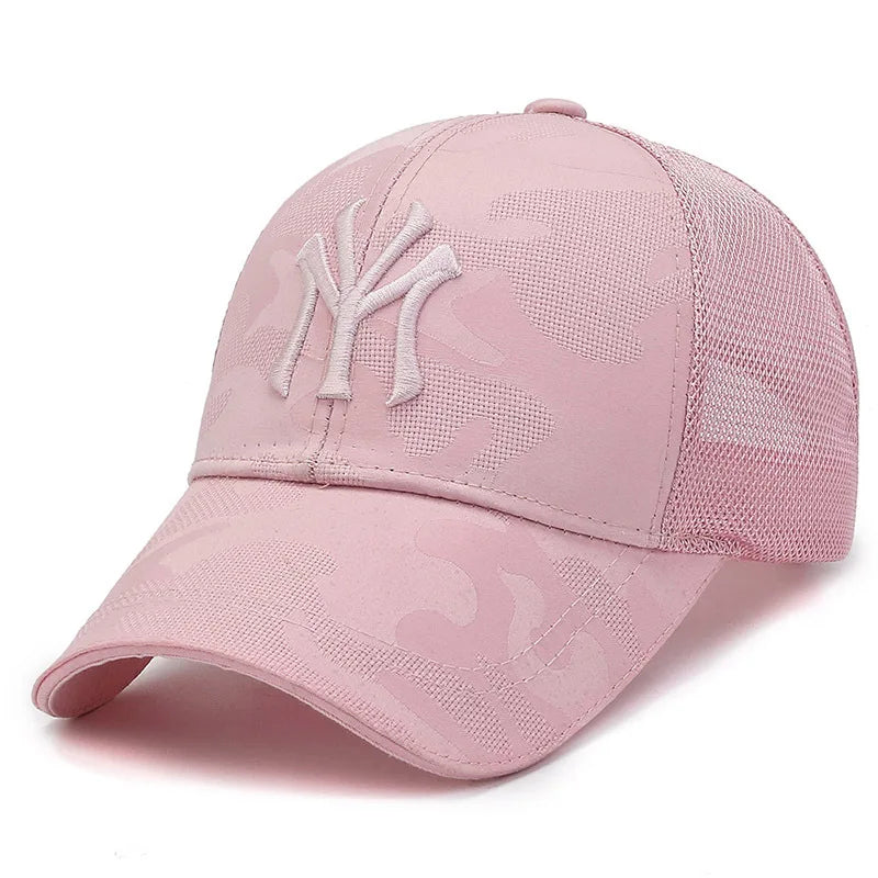 New Spring/Summer Embroidered Letter Camouflage Hat Men'S Fashion Casual Baseball Cap Breathable Cap, Mesh Visor Hat