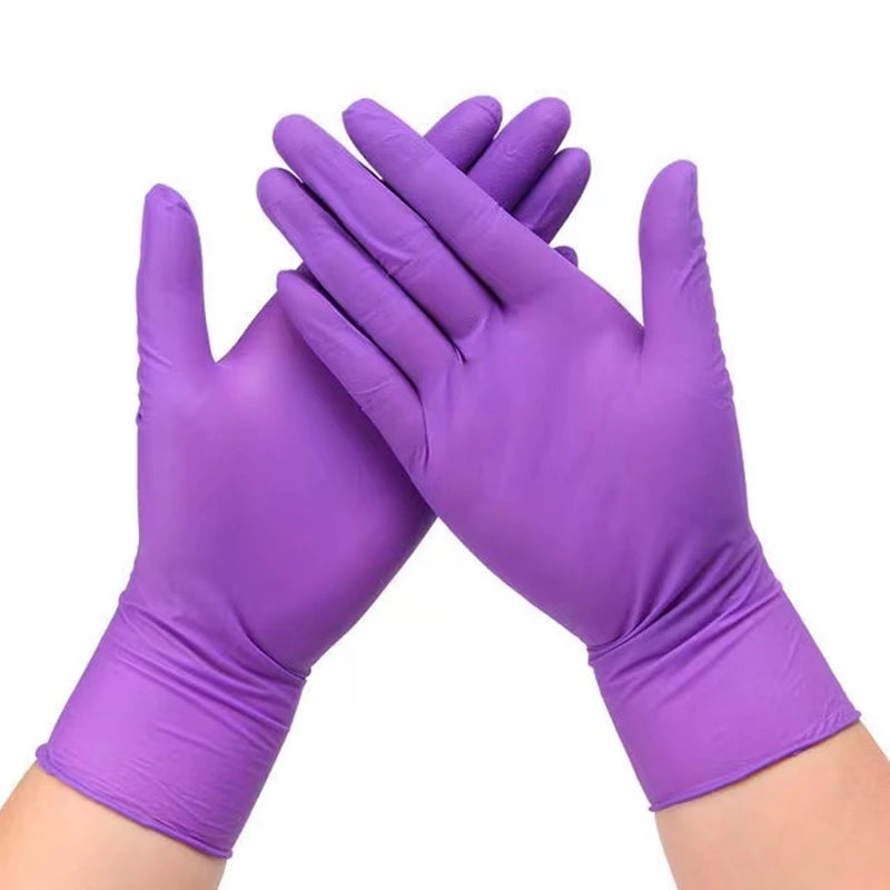 20/50PCS Disposable Nitrile Gloves Purple Powder-Free Rubber Hand Work Gloves for Mechanic Kitchen Beauty Household Cleaning