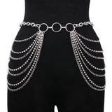 Waist Chain Jewelry Adjustable Harness Belly Chain Multi Layer Tassel Belly Chain Sexy Waist Corset Belt Clothing for Women