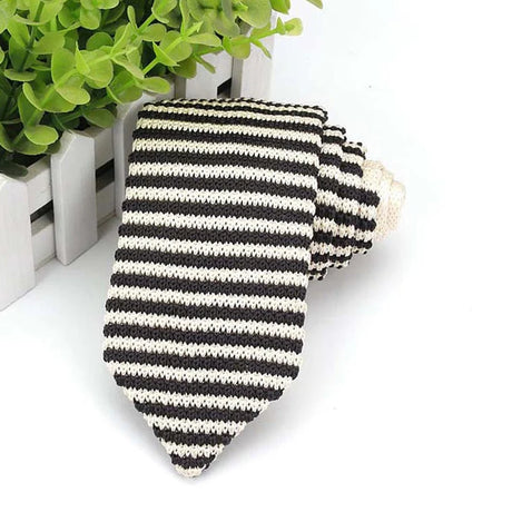 Classic 7CM Mens Ties Knitted Tie Stripes Solid Formal Bridegroom Wedding Business Knit Necktie Neck tie Accessories