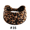 Leopard Print Headbands for Women Wide Boho Turban Head Wraps Cotton Knotted Elastic Hairbands Non Slip Workout Hair Accessories
