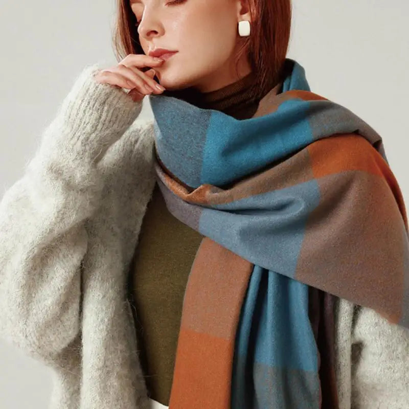 Autumn And Winter Scarf Winter Comfortable Fashion Wool Scarf Contrast Scarf Cashmere Scarf Best Selling Shawl Warm Elegant Soft