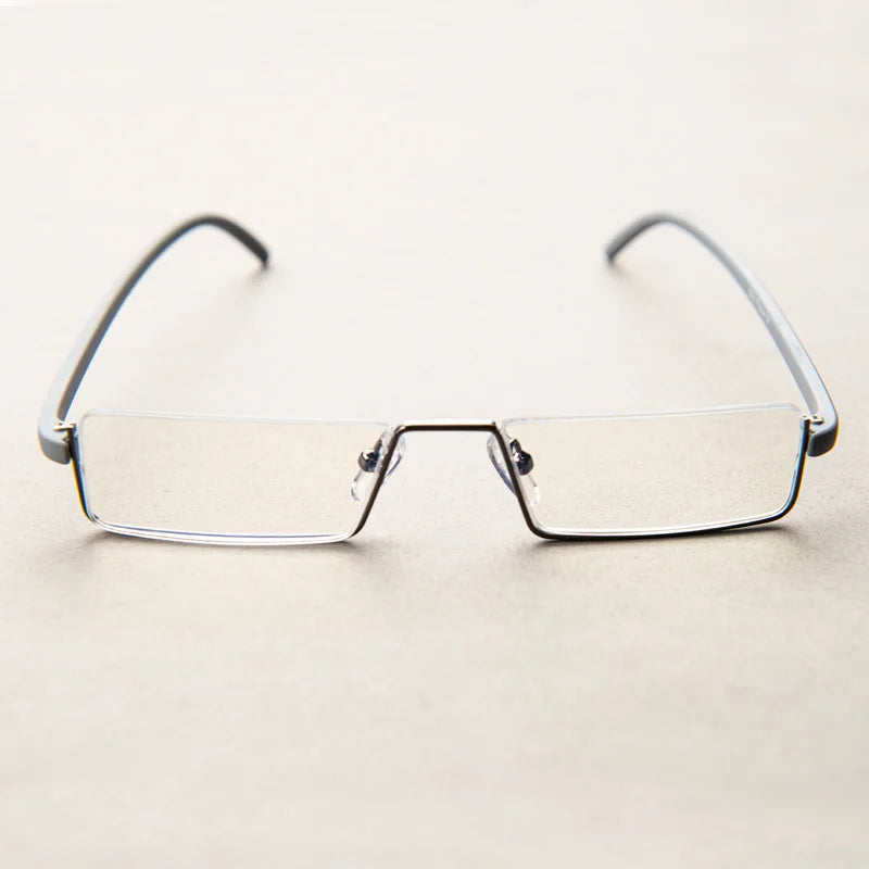 Blue light Blocking Reading Glasses for Men Metal Frame Readers Magnifier Presbyopia Lens Eyewear With Case +1.25+1.75+2.25
