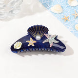 YHJ Starfish Hair Claw for Women Rhinestone Acetate Claw Clip Vacation Jewelry Hair Clip Trendy Claw Clips Hair Accessories