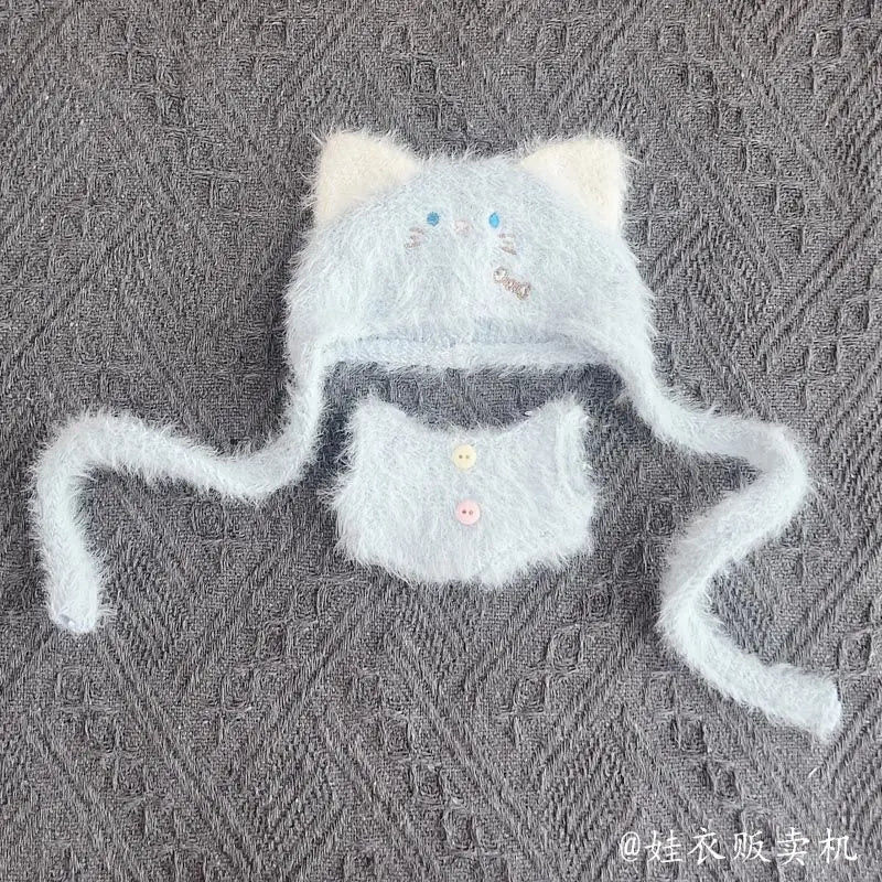 Mini Doll Clothes Winter Clothes Set One-piece Sweater Hat Scarf Clothing Gift Labubu Outfit Accessories For 17cm Labubu V1 V2