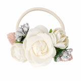 Handmade Flower Elastics Hair Ties For Kids Girls Stretchy Rubber Hairband Slim Headband Scrunchies Ponytail Holder Ring Loop