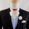 Original Fashion Tassel Rhinestone Bow Tie British Business Banquet Dress Collar Flowers Men's Wedding Bow-tie Brooch 3 Pcs Set