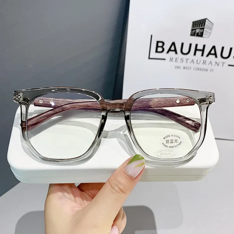Luxury Blue Light Blocking Reading Glasses Women Men Wooden Legs Presbyopia Eyeglasses HD Lens Farsighted Eyewear with Diopter