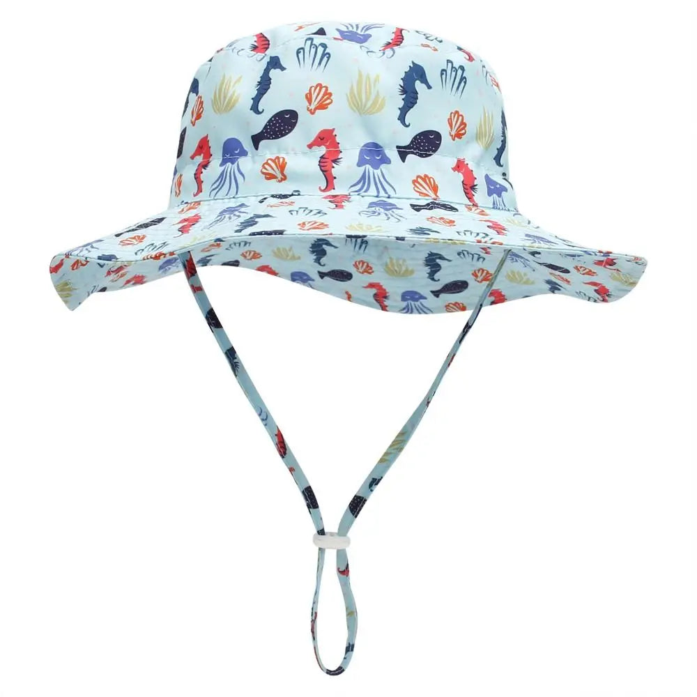 Summer Baby Sun Hat Baby Sun Hat for Girls and Boys Outdoor Neck Ear Cover Anti UV Kids Beach Caps Bucket Cap 0-8 Years