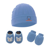 1 Set Baby Anti Scratching Gloves Hat Foot Cover Set Soft Cotton Newborn No Scratch Mittens Socks Beanies Cap Nightcap