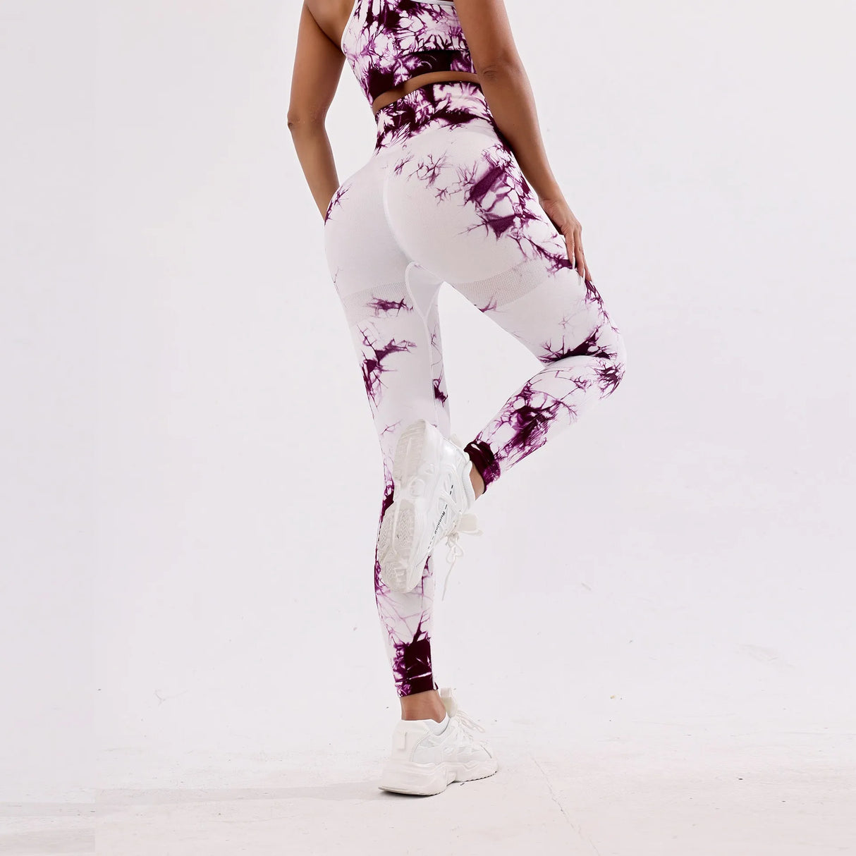 Tie-dye yoga clothing set, sports bra, intimates, yoga pants, non-falling sports tights, peach butt lifting line