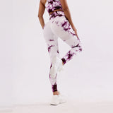 Tie-dye yoga clothing set, sports bra, intimates, yoga pants, non-falling sports tights, peach butt lifting line